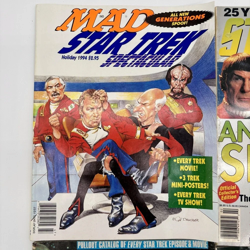 Star Trek Magazines Lot of 8‎ MAD Special Starlog 25th Anniversary TNG Voyager